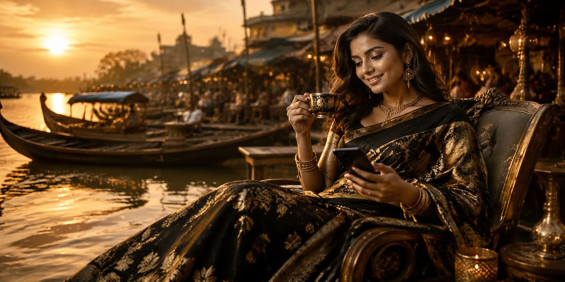 বগুড়ায় শাড়ি পরিহিত নারী মোবাইল ক্যাসিনোতে ভিআইপি সুবিধা উপভোগ করছেন