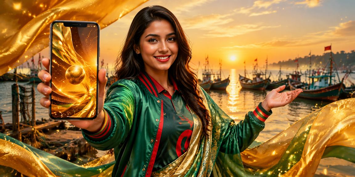 কক্সবাজারে শাড়ি পরিহিত নারী মোবাইলে ক্রিকেট বেটিং ম্যাচ অডস দেখছেন