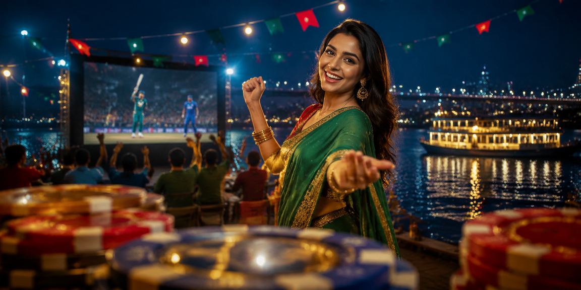 নারায়ণগঞ্জে লাল-সবুজ পতাকার সামনে ক্রিকেট বেটিং উপভোগ করছেন একজন সদস্য